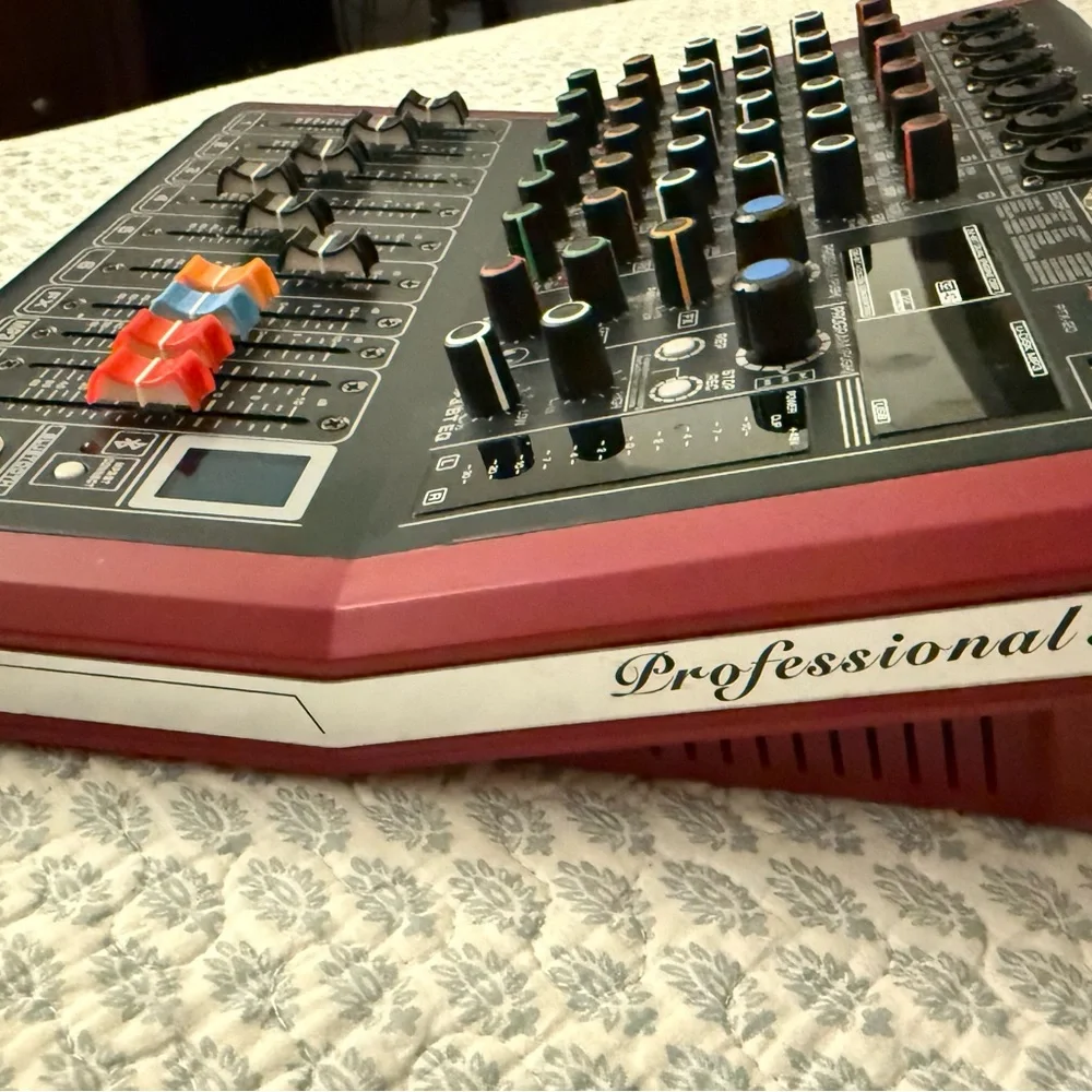 Phenix Audio Mixer Console - Red and Black